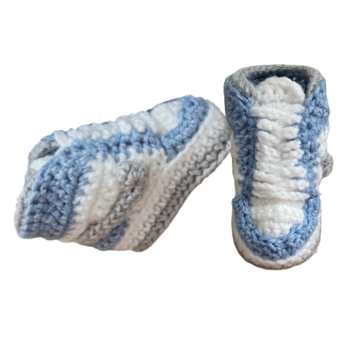 12. Air J 1  High 'Royal Blue' Baby Crochet Shoes