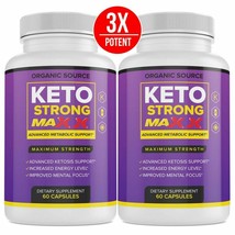 2X Keto Strong Keto Natural BHB Pill Advanced Formula Diet Organic Herbal Vegan - $52.35