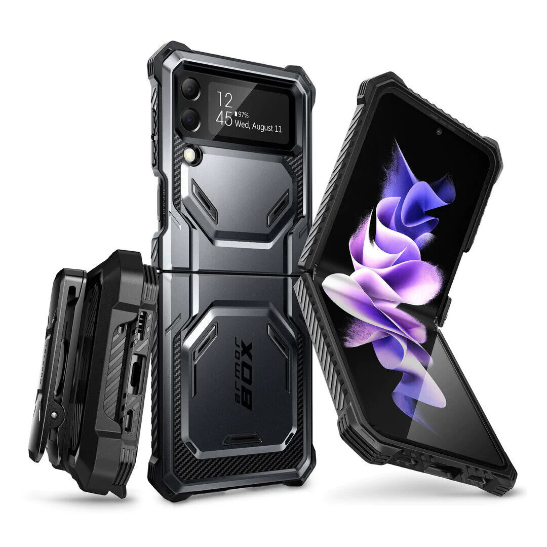 i-Blason For Galaxy Z Flip 4 5G (2022) Armorbox Rugged Holster Protective Case