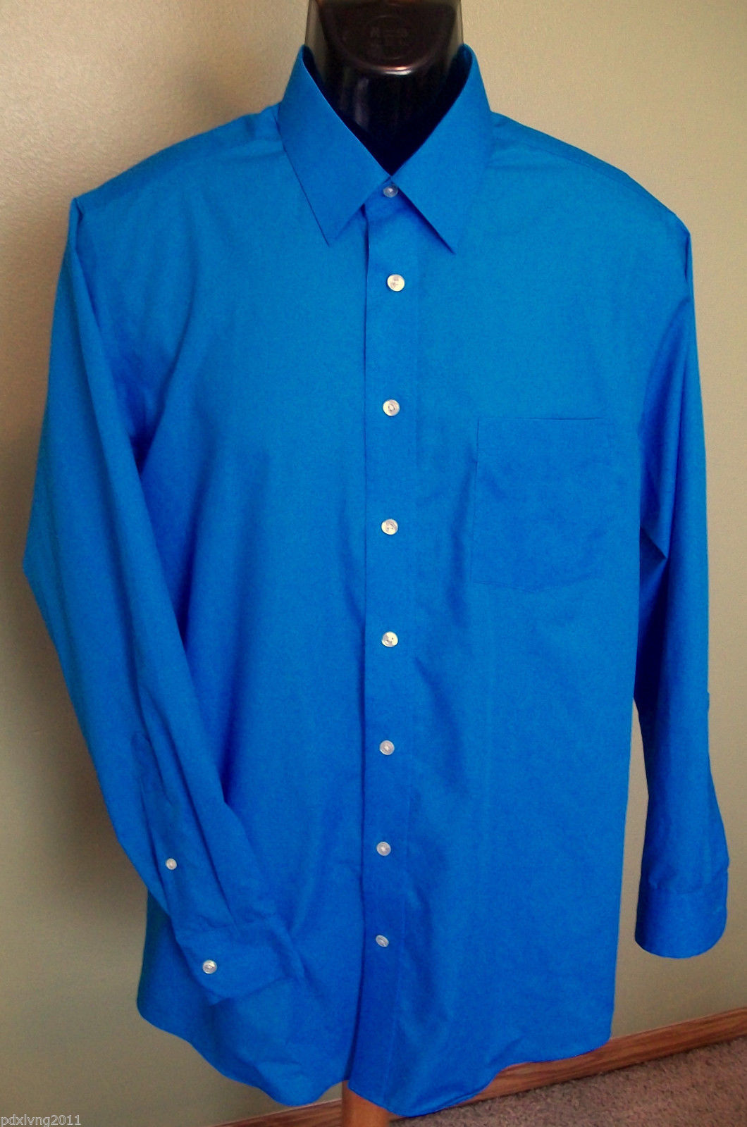STAFFORD THE SUPER SHIRT Classic Fit Mens Dress Shirt, Medium Blue Size ...