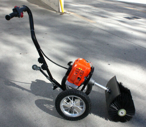 52cc HAND HELD WALK BEHIND SNOW SWEEPER BROOM TURF LAWNS DRIVEWAY CLEANING SALE