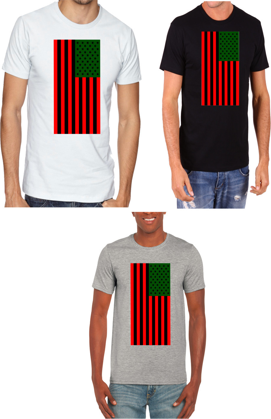 red black and green american flag shirt