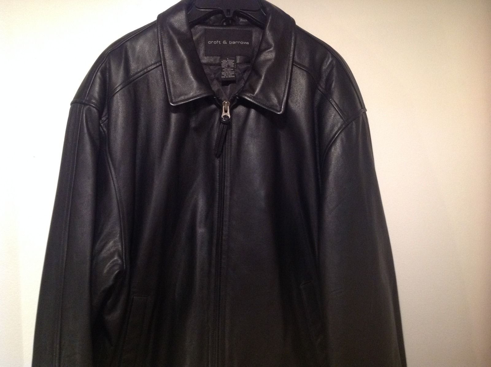 Croft & Barrow Leather Jacket Insulated Men's L - Outerwear