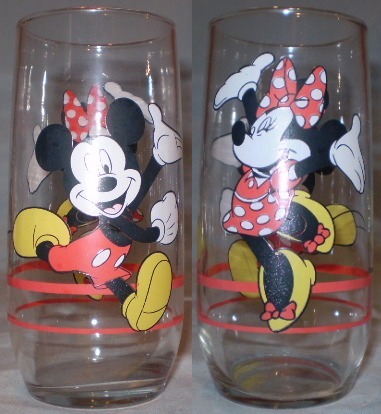 mickey and minnie glass figurines