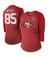 George Kittle Scarlet San Francisco 49ers Super Bowl LIV 3/4-Sleeve Ragl... - $51.43