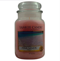 Yankee Candle Pink Sands Large 22 oz Scent Glass Jar, sweet tropical - $30.99