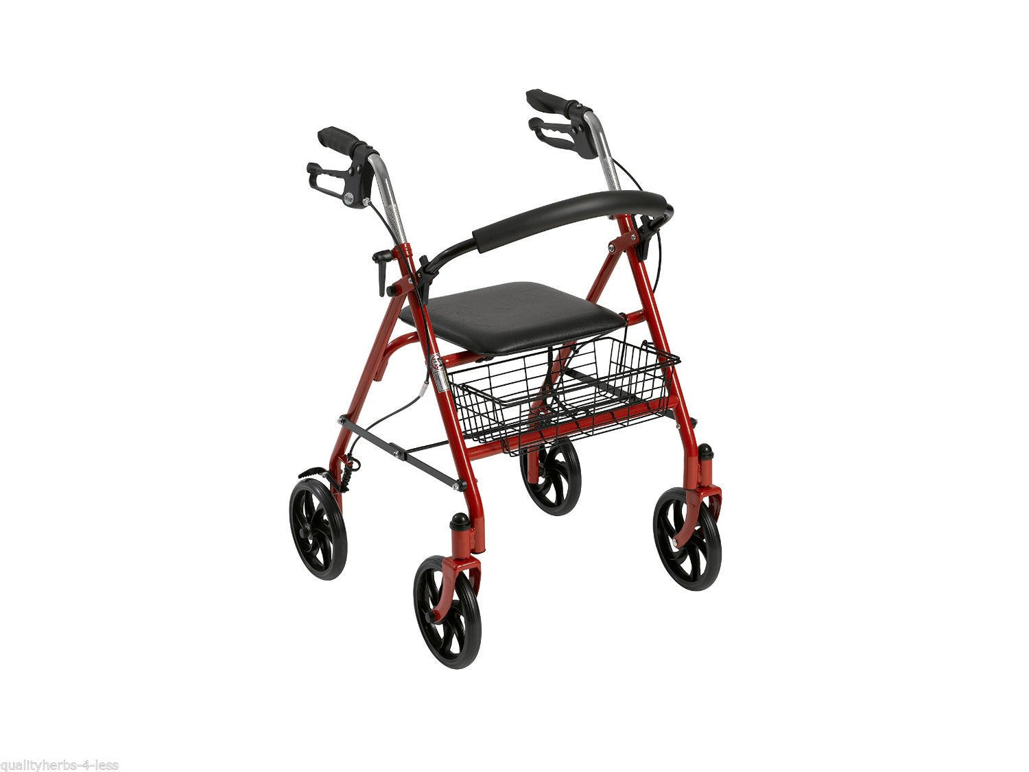 Drive Medical Four Wheel Rollator Fold Up Removable Back Support Gym