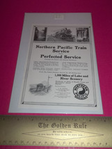 Home Treasure Railroad Train Northern Pacific Railway Perfected Service Ad Art - $9.49