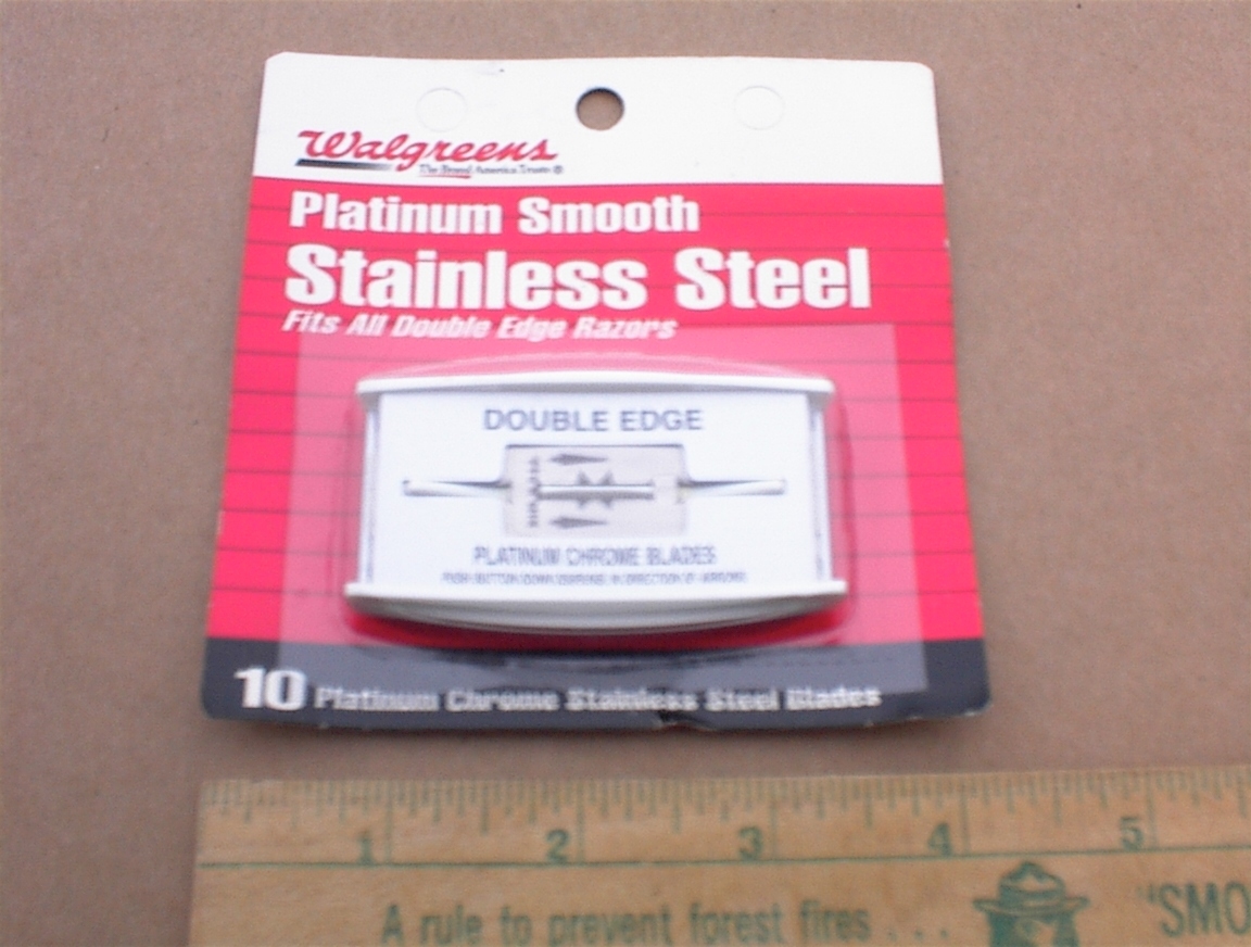 Walgreens PLATINUM Stainless Steel Double Edge Razor Blades Vintage 10