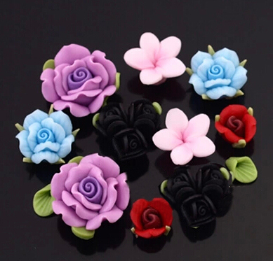 rose beads polymer clay beads wholesale beads jewelry bead DIY beads ...