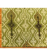 IKAT LINKS GREEN 8&#39; x 10&#39; HANDMADE PERSIAN STYLE 100% WOOL AREA RUG - $489.00