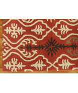 IKAT LINKS RUST 8&#39; x 10&#39; HANDMADE PERSIAN STYLE 100% WOOL AREA RUG - $489.00