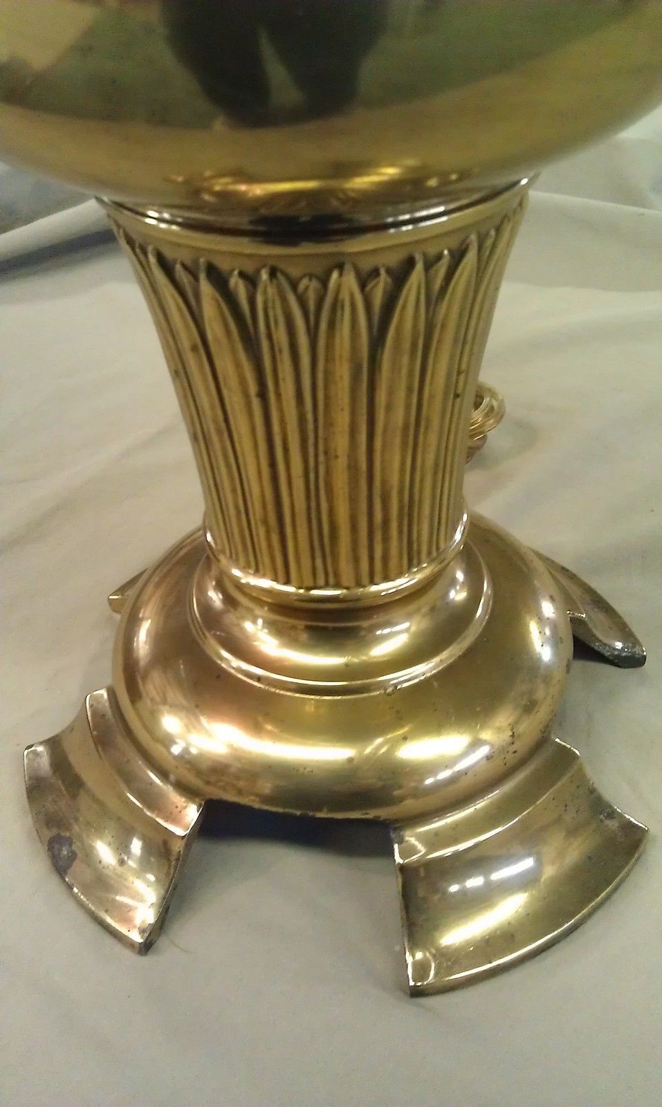 9E30 Vtg Brass Finish Falkenstein Table Lamp 26" 3 Way Light GERMAN