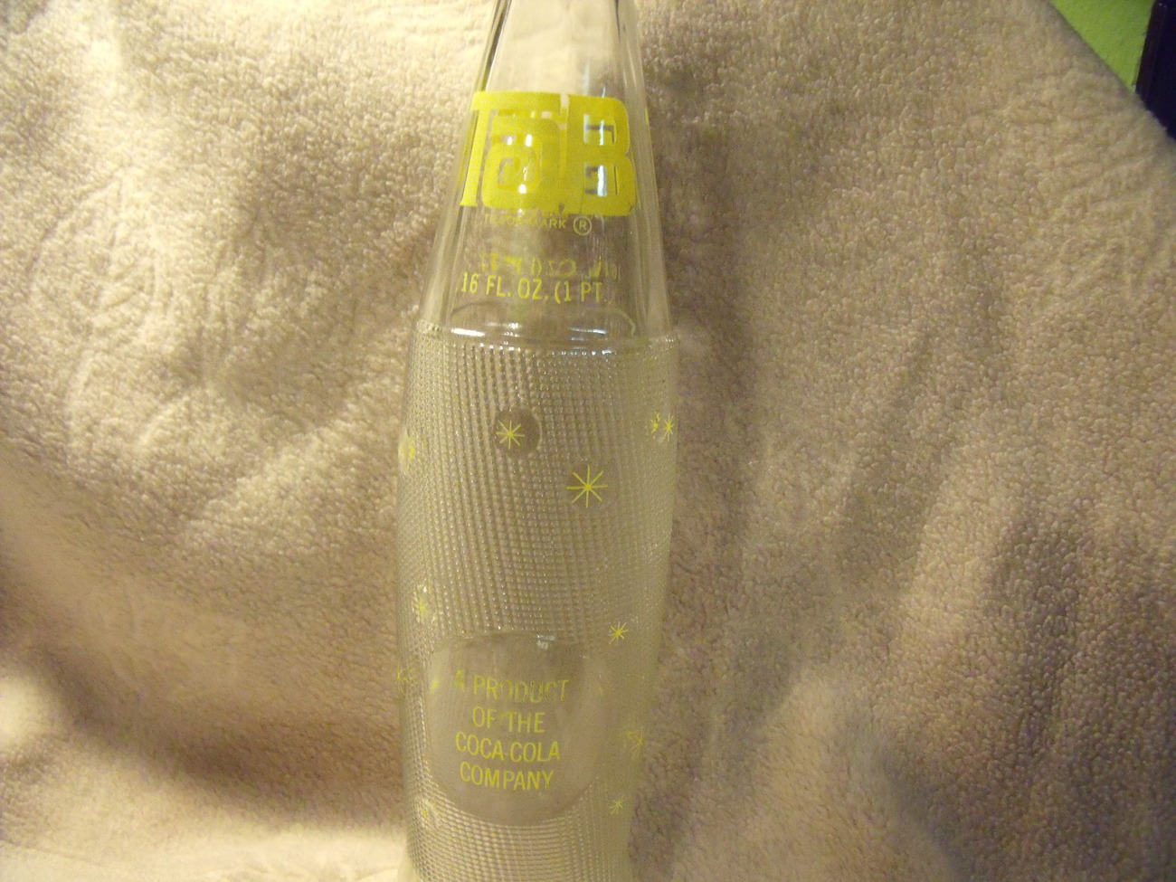 Full Vintage TAB 16 ounce Pop Bottle 