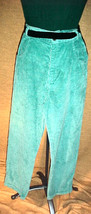 Jc Penney Corduroy Trousers,Girl's Size 14, 25" Waist;35" Length;Aqua/Turquoise - $9.99