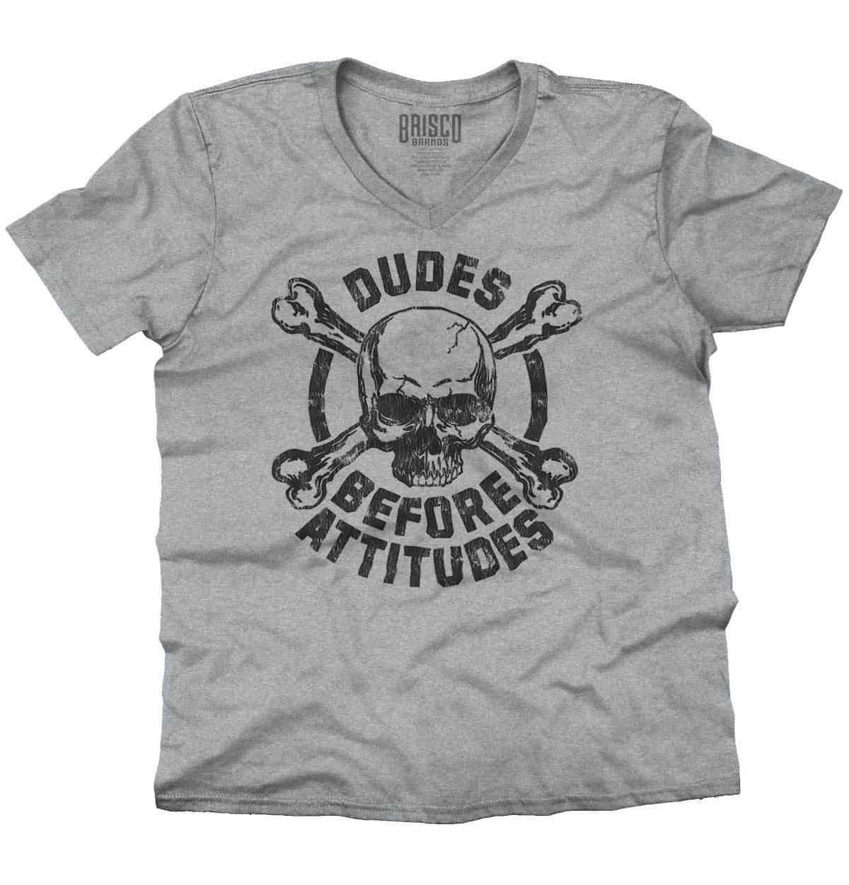 Dude Before Attitude Valentine Day Shirt Cool Edgy Gift Cute V-Neck T ...