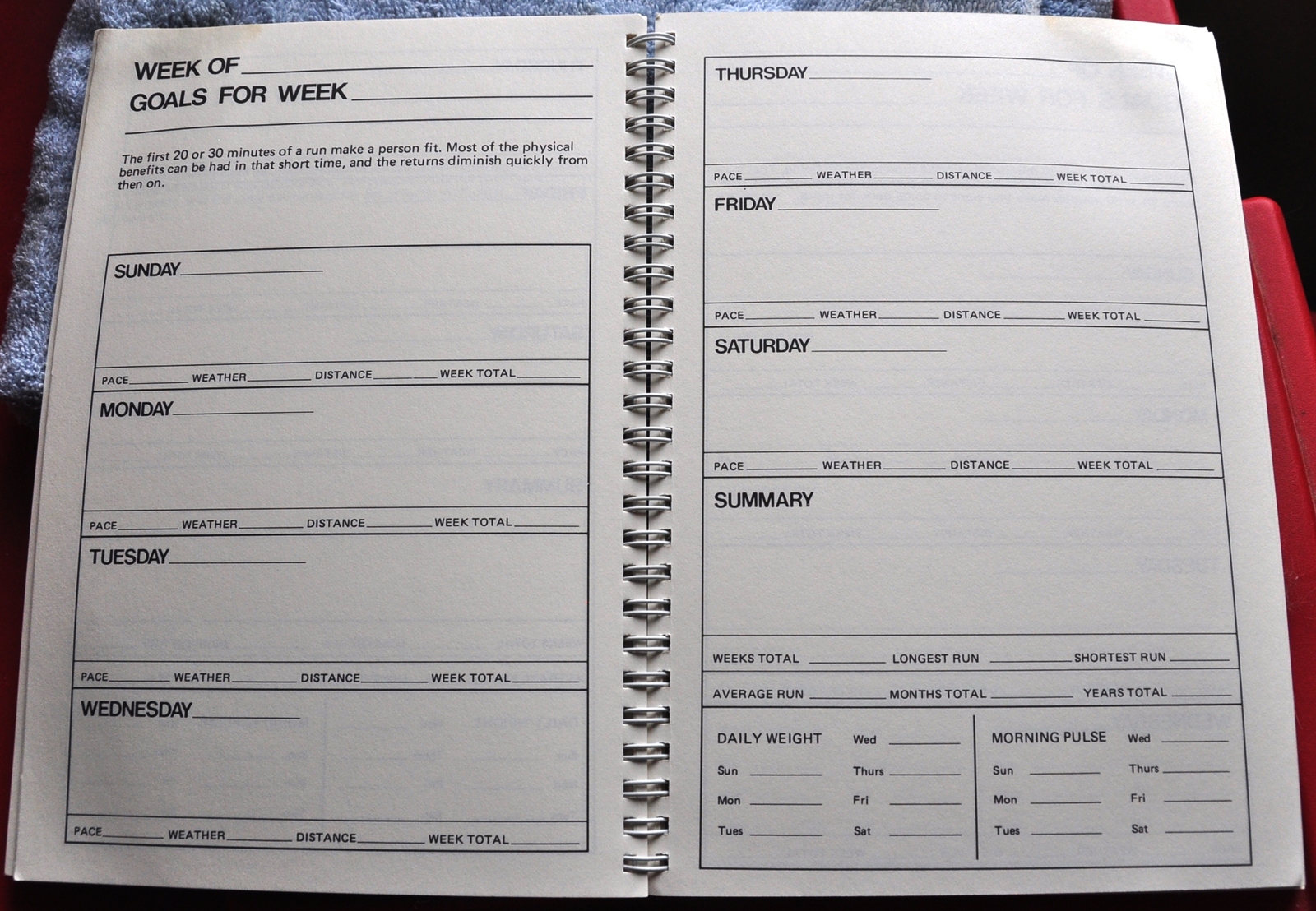 Runner's Running World Training Diary Runner World Magazine Personal