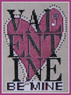 Shadow Words Valentine Be Mine w/charm cross stitch chart Hinzeit - $10.80