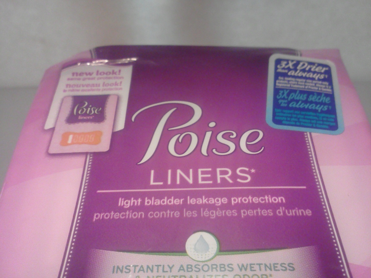 New Poise Liners Long Length Light bladder Leakage Protection Pads 24