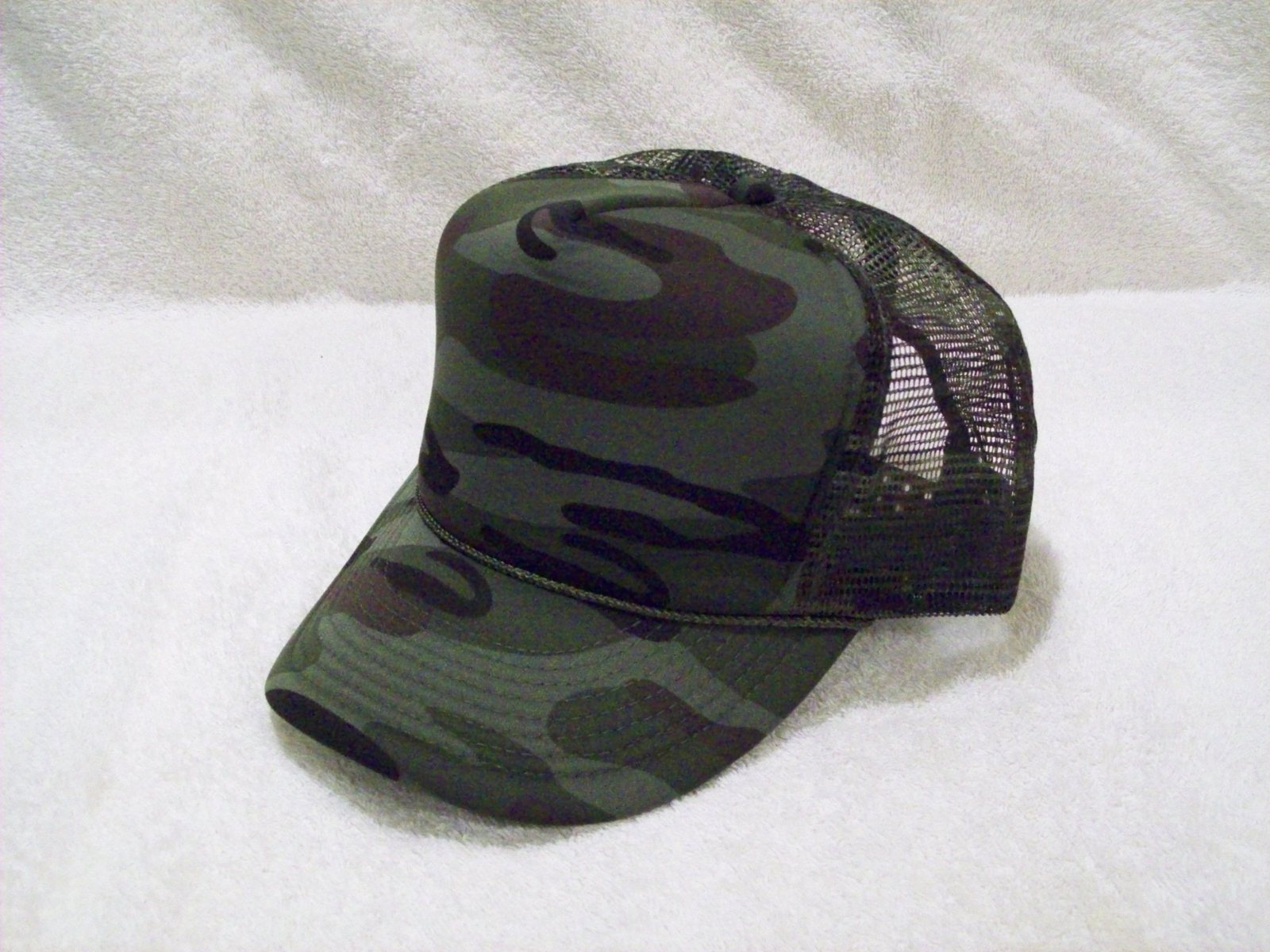 New Green Camo Foam Front Mesh Back Trucker Style Hat Adjustable Cobra