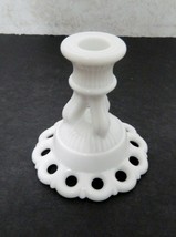 Westmoreland Open Lace Milk Glass Candle Stick Holder Doric Pattern - $12.75