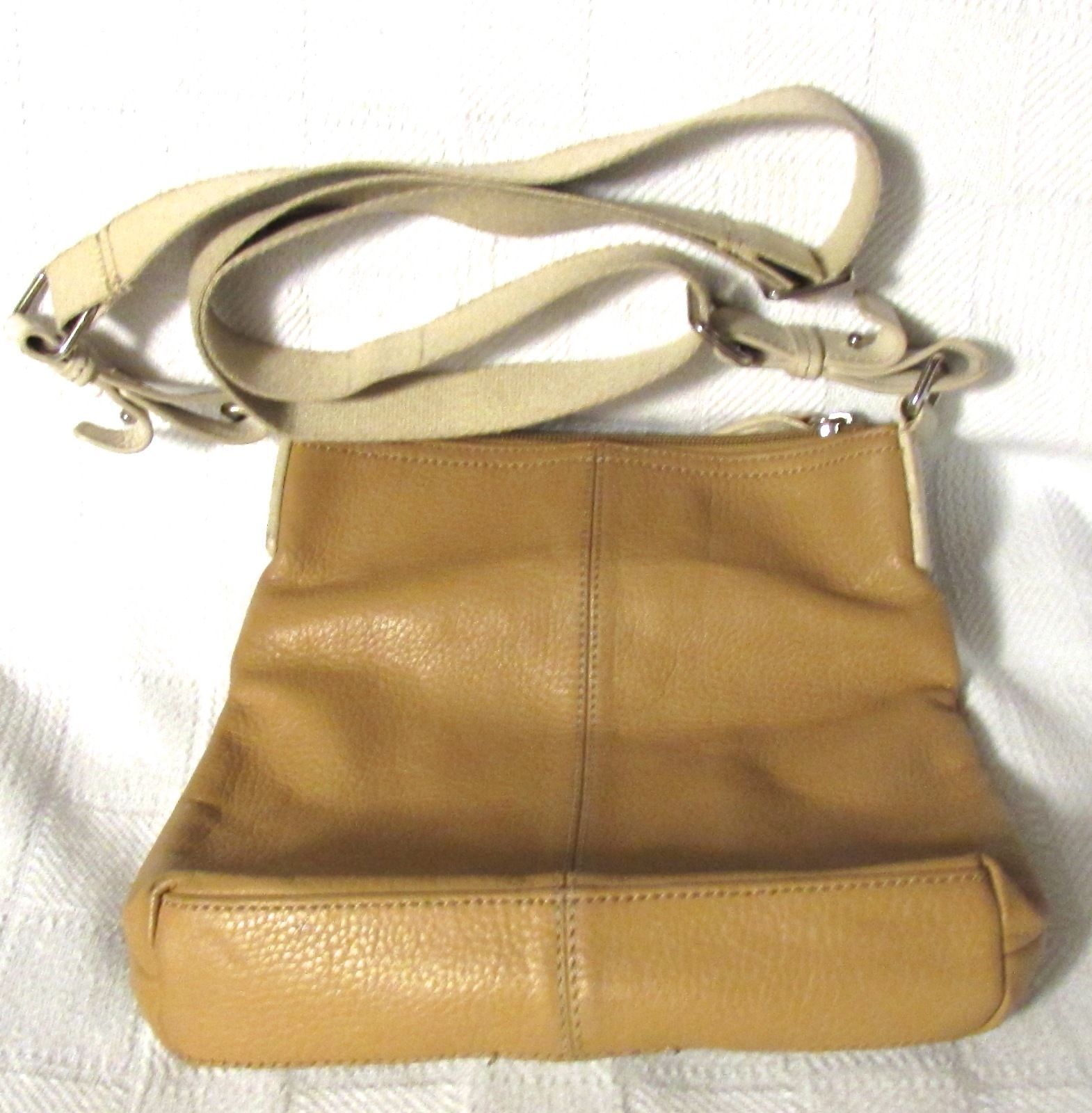 Alfani Women's Leather Beige Stripe Cross-Body/Messenger Handbag ...