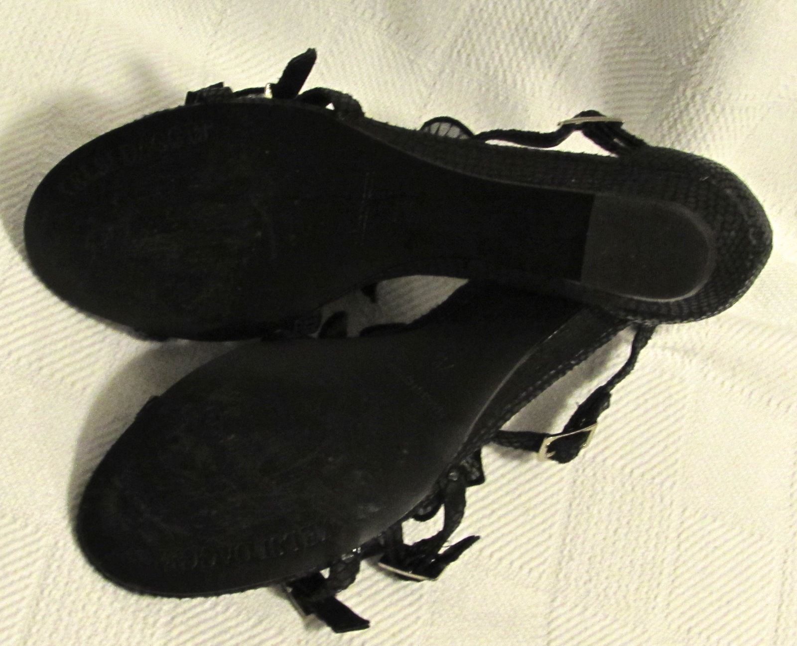 Kelsi Dagger Women's Black Leather Monaco Wedge Sandal Shoes Size: 7.5 M - Sandals & Flip Flops