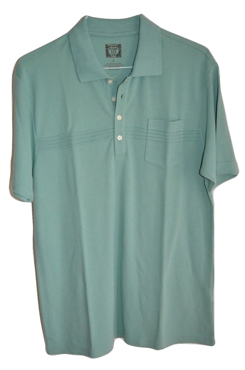 Stamp 10 Polo Shirt with Tag, Large - Casual Shirts