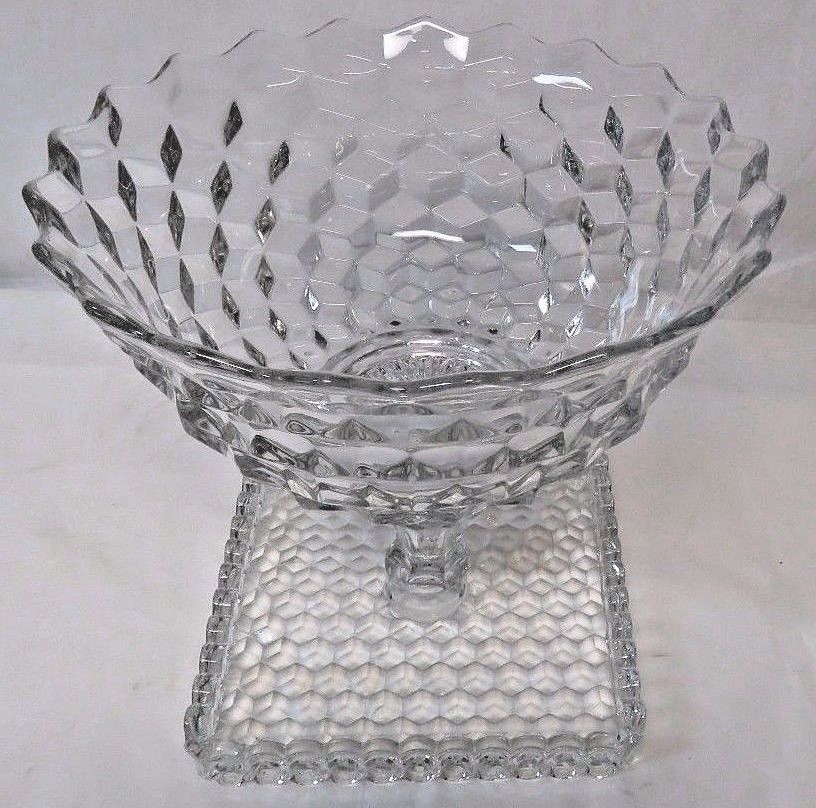 Lead Crystal Cut Glass 4 Plates Heritage Plate by Fostoria Fostoria