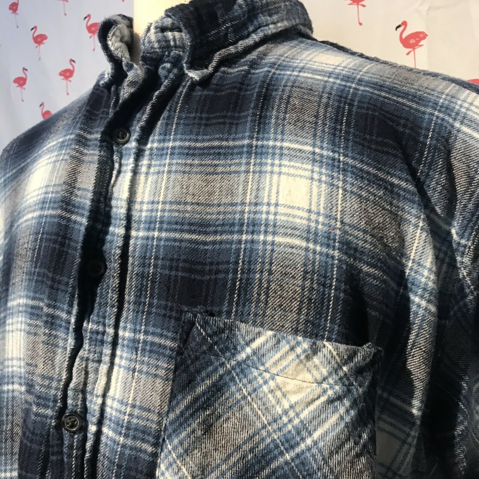 Jackson Hole Flannel Men XL Blue Plaid Soft Cotton Button Up Shirt ...