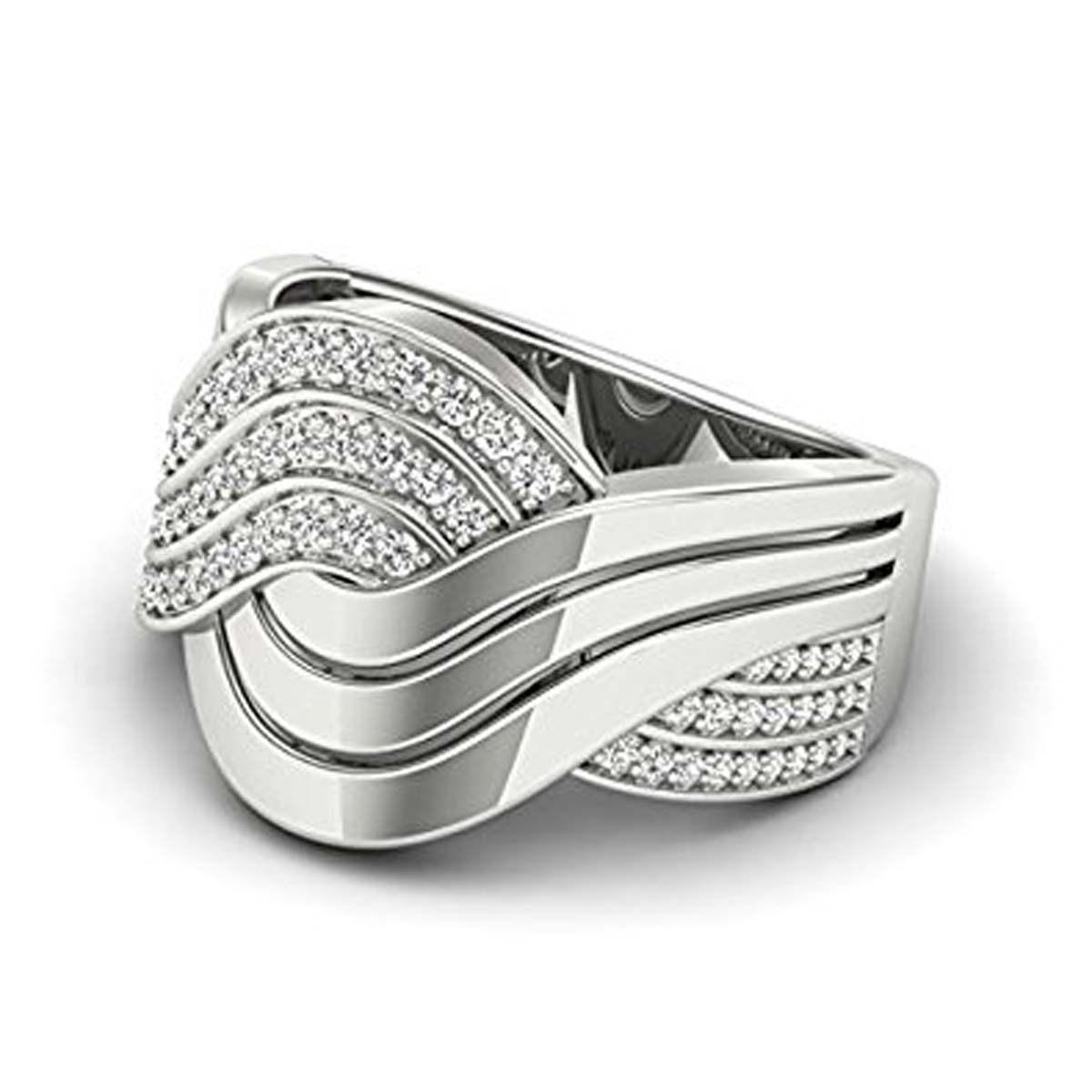 Round Cut White CZ Diamond Wedding Engagement Infinity Band Men's Ring