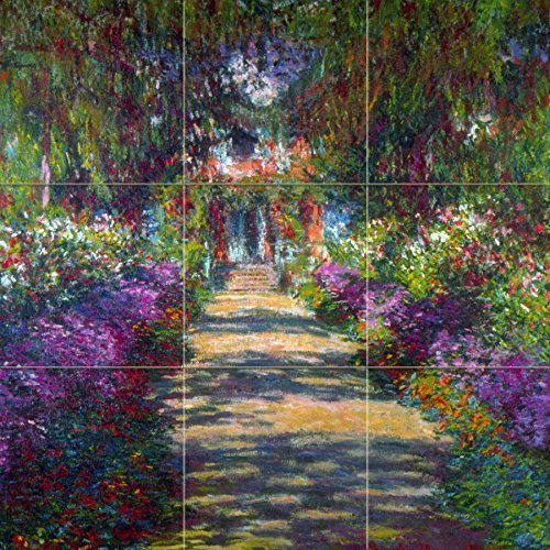 Giverny by Monet Tile Mural Kitchen Bathroom Wall ...