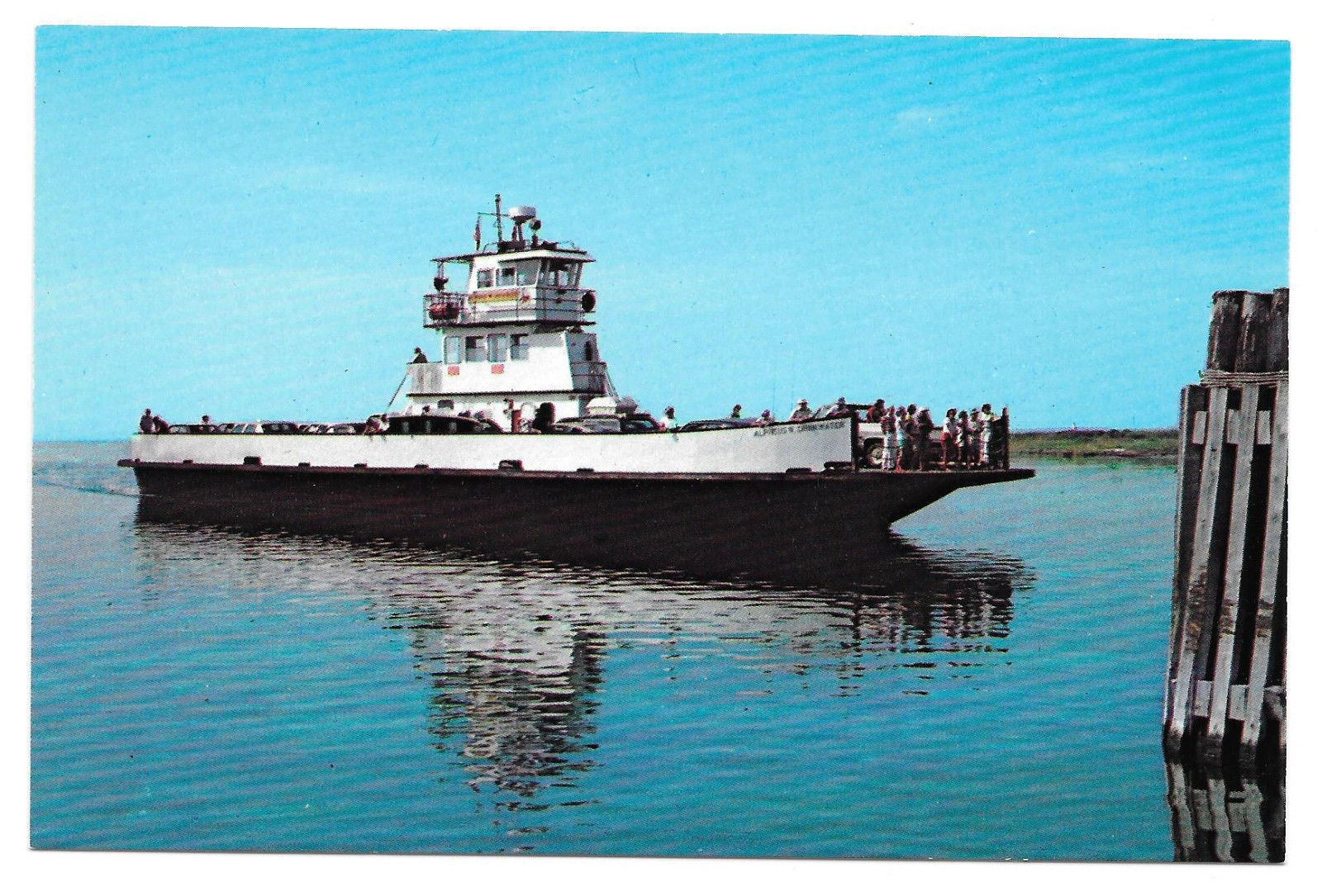 Cape Hatteras Ferry Ocracoke Island Outer Banks Atlantic Vtg Postcard