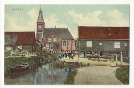 Netherlands Holland Marken Village Scene Church Vtg Trenkler Postcard c ... - £5.14 GBP