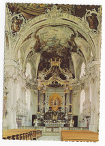 Austria Basilica Wilten Innsbruck Interior Our lady Altar Nave Vtg Postc... - $6.49
