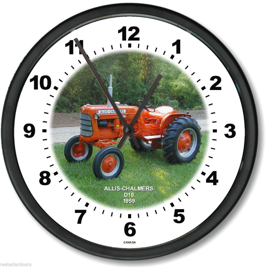 New ALLIS CHALMERS Model B Tractor Wall Clock 10/" Round Vintage Red Wall Clock