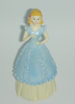 Trinket Box Victorian Lady Blue and Yellow - $5.00
