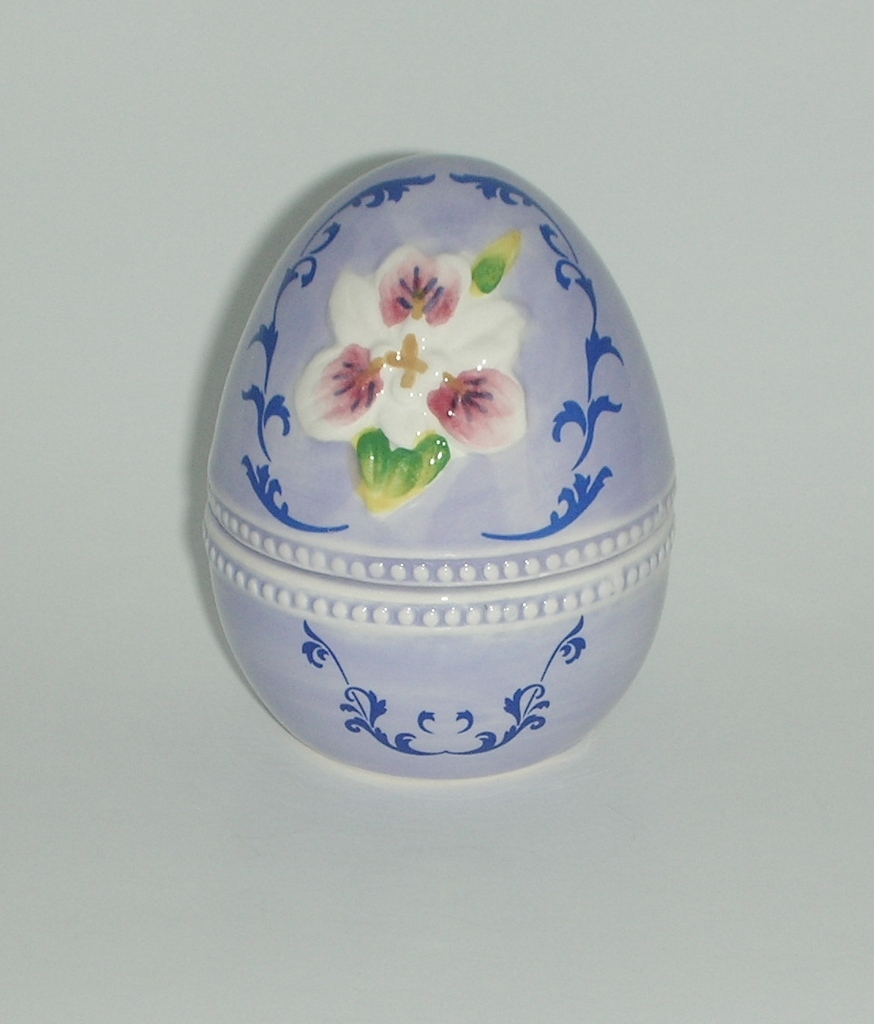 Trinket Box Purple Floral Egg Trinket Boxes