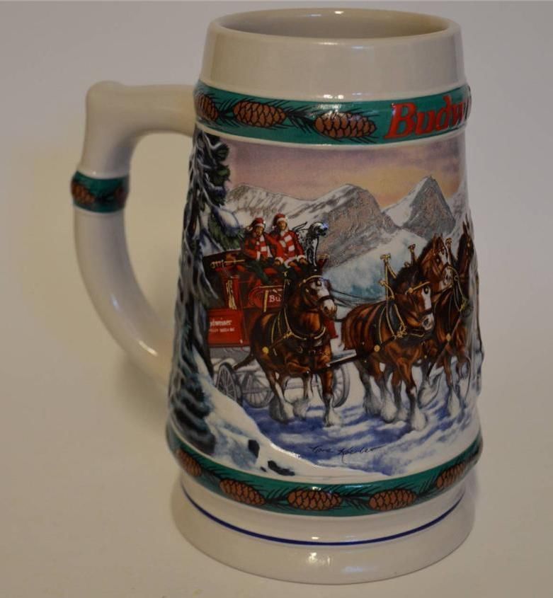 1993 Budweiser Holiday Stein Collection ~ Special Delivery ...