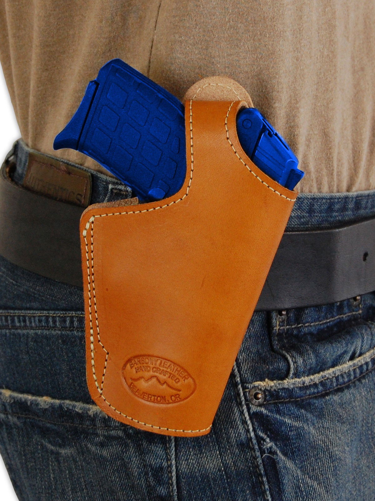 NEW Barsony Tan Leather OWB Belt Loop Holster Colt Small 380 Ultra