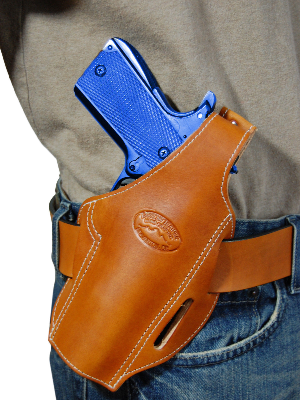 New Barsony Tan Leather Pancake Gun Holster For Taurus Full Size Mm Holsters