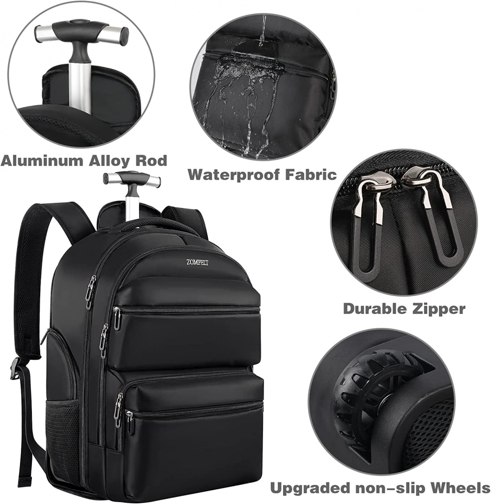ZOMFELT Rolling Backpack, 17.3 inch Laptop and similar items