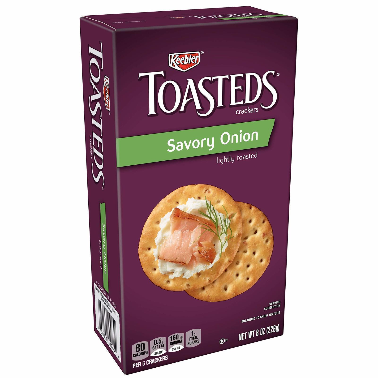 Keebler, Toasteds, Crackers, Savory Onion, 8 oz Box - Everything Else