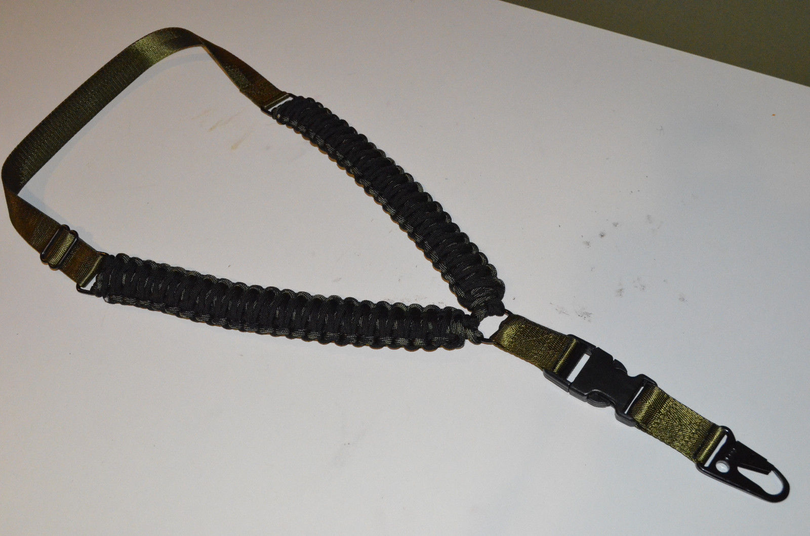 Tactical 550 Paracord Rifle Gun Sling Single Point Green Black Mix