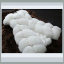 Many Colors Fashion Long Hair Raccoon Dog Fox Fur Long Sleeveless Faux F... - $146.95