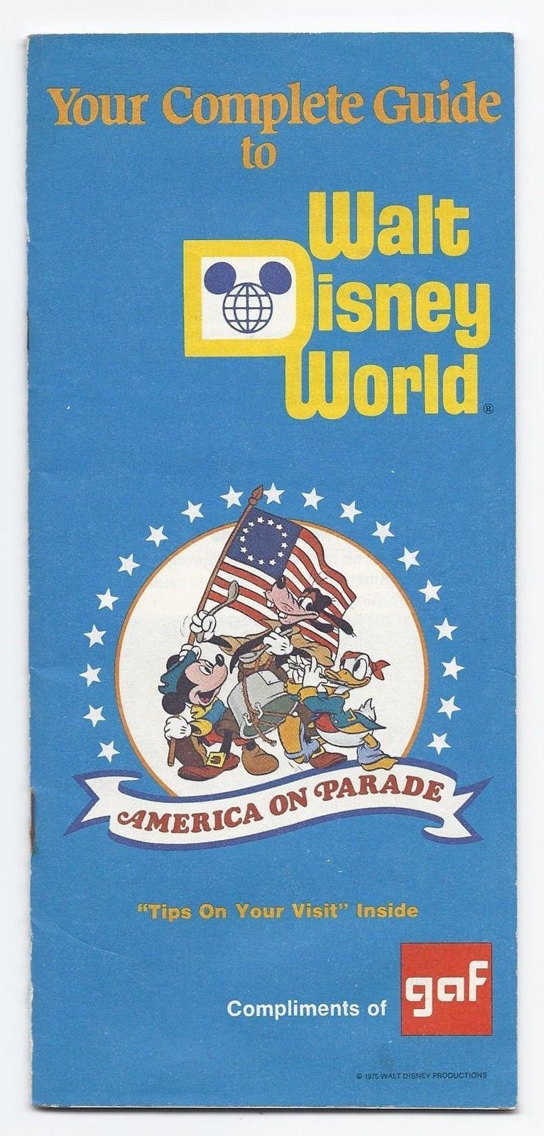 1975 GAF Walt Disney World Guide book Theme Park Souvenirs
