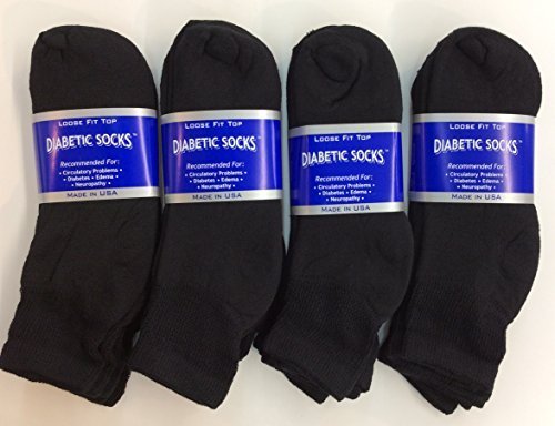12 Pairs of Mens Black Diabetic Ankle Socks 10- 13 Size [Health and Beauty]