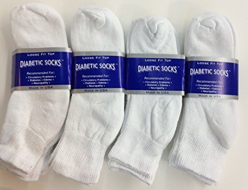 12 Pairs of Mens White Diabetic Ankle Socks 10- 13 Size [Health and Beauty]