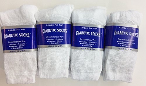 12 Pairs of Mens White Diabetic Crew Socks 13-15 Size [Health and Beauty]