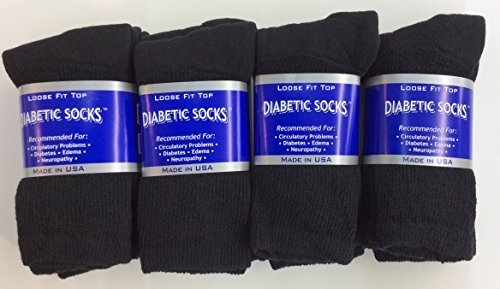 12 Pairs of Mens Black Diabetic Crew Socks 10- 13 Size [Health and Beauty]